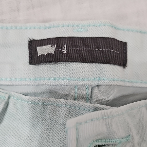 Women's Light Blue Denim Shorts - Picture 2 of 4